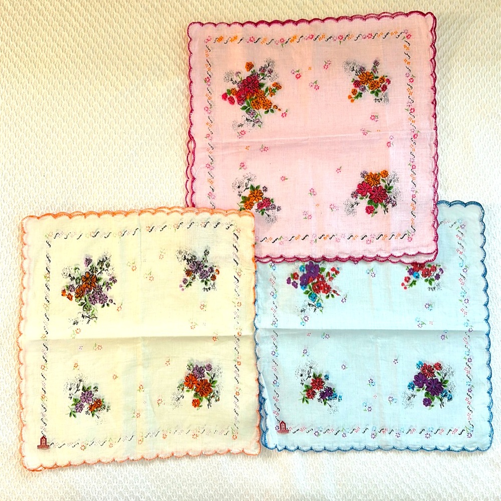 Vintage Floral Handkerchieves